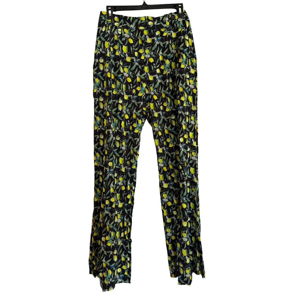 Wildfang Empower Wide Leg Trouser Citrus Black Print | Size 4 | NWT